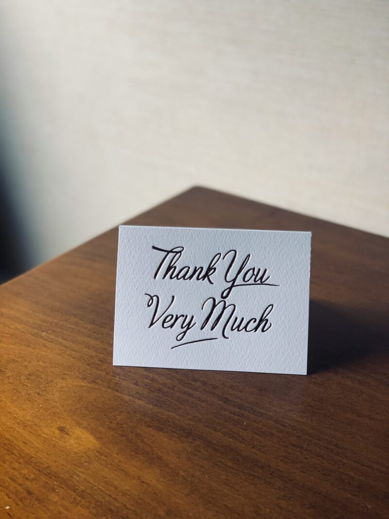 sign that says “thank you”