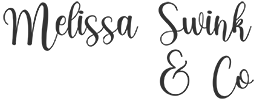 Melissa Swink & Co Podcast logo in gray color