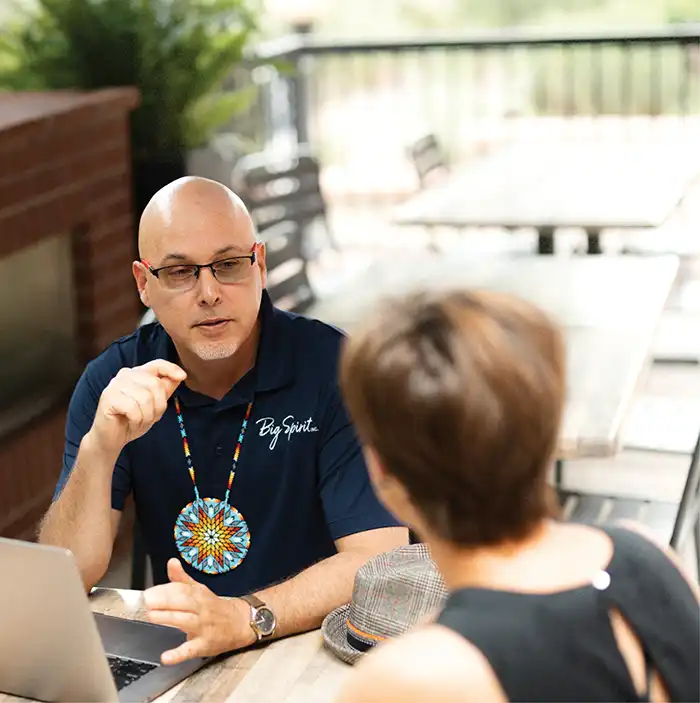 Shanne, consulting with Big Spirit client