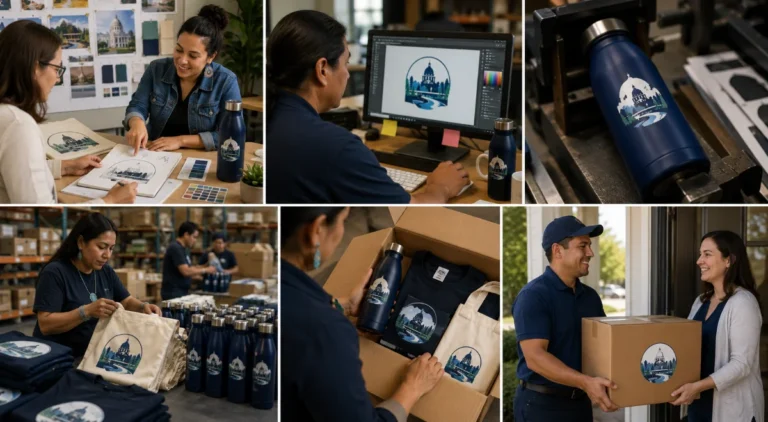 Full-service promotional products process from concept to delivery 